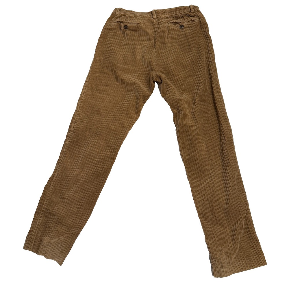 Benetton Corduroy Pants Mens 28x28 Tan Brown Italy Vintage Academia Old Money - Picture 10 of 14